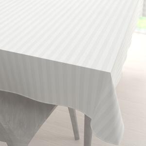 Biante Damaškový obdélníkový ubrus Atlas Gradl DM-011 Bílý - proužky 2 cm 60x100 cm