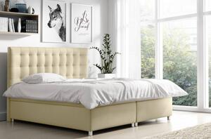Čalouněná manželská postel Diana béžová 180 + Topper zdarma