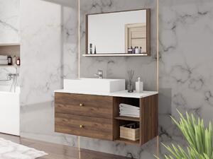 Koupelnový nábytek Kiegi I, Barva: ořech teplý / ořech teplý + mramor bílý, Sifon k umyvadlu: ne, Umyvadlo: ne 5903211378980