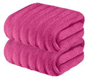 LIVARNO home Froté ručník, 50 x 100 cm, 2 kusy (růžová) (100349403004)