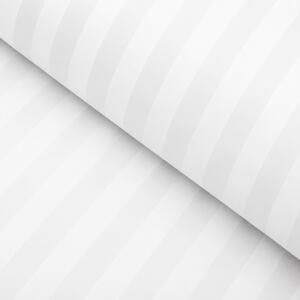 Damašek Atlas Gradl bílý - proužky 2 cm DM-006 - metráž šířka 150 cm