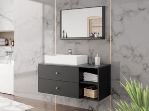 Koupelnový nábytek Kiegi I, Barva: czarny mat / czarny mat + czarny marmur, Umyvadlo: ne 5903211319976