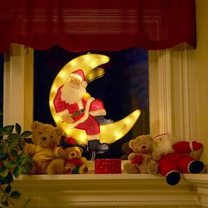 LED okenní silueta Santa Claus v měsíci