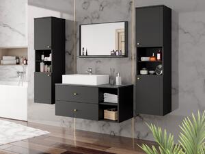 Koupelnový nábytek Kiegi III, Barva: černý mat / černý mat + černý mramor, Sifon k umyvadlu: ne, Umyvadlo: ne 5903211320132