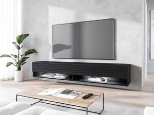 TV stolek/skříňka Adenik 180 MDF, Barva: czarny / czarna fala, Osvětlení: osvětlení LED RGB - barevné 5903211316845