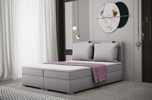 Pohodlná boxspringová manželská postel LEONTYNA 160x200 - šedá