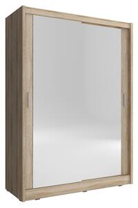 Zrcadlová skříň s posuvnými dveřmi 130 cm MARVAN - dub sonoma