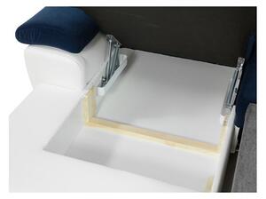 Rozkládací sedačka s úložným prostorem SAN DIEGO MINI - bílá ekokůže / šedá 2, levý roh