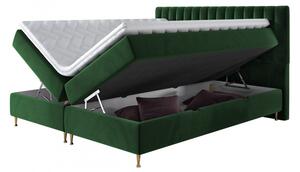 Boxspringová postel 140x200 CANDICE - béžová + topper ZDARMA