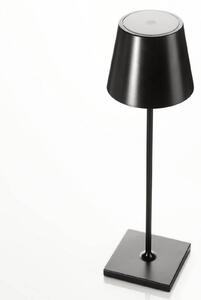 LED stolní lampa Toc s USB nabíječkou, IP54, černá