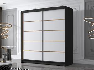Šatní skříň Bretoka IV 180, Barva: černá / bílá 5903211331824