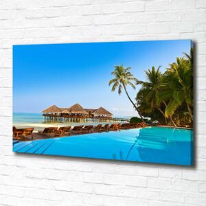 Foto obraz na plátně Bazén na Maledivách oc-84412154