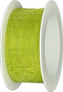Stuha organzová ORGANDY Pea Green hráškově zelená 25mm x 5m (4,-Kč/m)