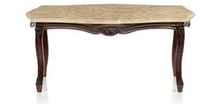 Vyřezávaný konferenční stolek s mramorovou deskou