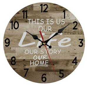 Živá Zeď Dřevěné nástěnné hodiny Domov