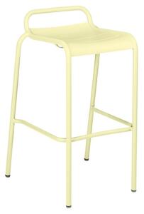 Citronově žlutá kovová barová židle Fermob Luxembourg 87,5 cm