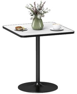 HOMCOM Jídelní stůl pro 4 osoby v moderním stylu s bílým mramorovým efektem a kulatým podstavcem, 70 x 70 cm, bílý | Aosom