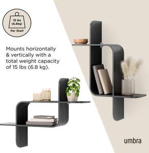 NÁSTĚNNÝ REGÁL, buk, kaučukové dřevo, černá, 64/48/16 cm Umbra - Online Only regály & police, Online Only