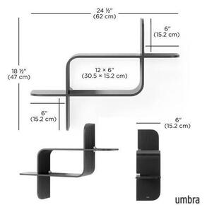 NÁSTĚNNÝ REGÁL, buk, kaučukové dřevo, černá, 64/48/16 cm Umbra - Online Only regály & police, Online Only