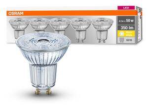 5 ks odolná LED bodovka GU10 4,3 W BASE teplá bílá