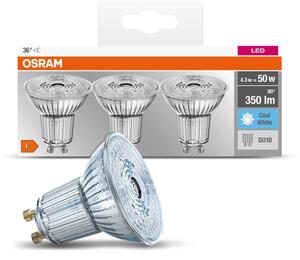 3 ks reflektorová LED bodovka GU10 4,3W BASE studená bílá