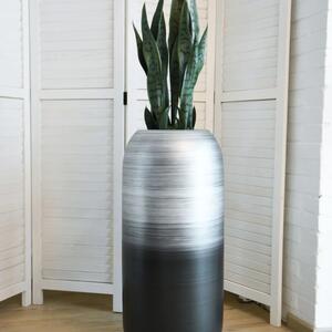 Váza CHRONO, sklolaminát, výška 75 cm, černo-stříbrná