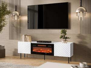 TV skříňka s krbem Gretzo 180 2D, Barva: bílá 5903211350511