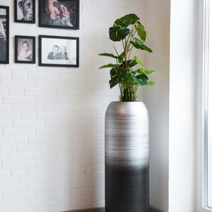Váza CHRONO, sklolaminát, výška 95 cm, černo-stříbrná