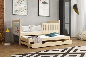 Dětská postel s přistýlkou Sandra, Bílá, 80x180 cm