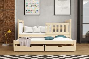 Dětská postel s přistýlkou Sandra, Borovice přírodní, 90x200 cm