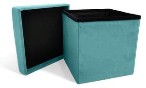 Kontrast Taburet s úložným prostorem PERFECT - 30 x 30 cm - světle modrý