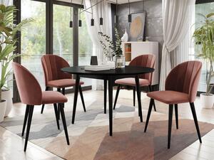 Čalouněná kuchyňská židle PIMA 1 - černá / růžová