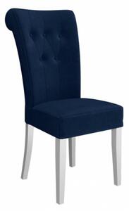 Čalouněná židle do kuchyně NOSSEN 2 - polomatná bílá / modrá