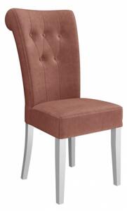 Čalouněná židle do kuchyně NOSSEN 2 - polomatná bílá / růžová