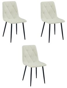 Set tří jídelních židlí LIBRA béžové / černé nohy (3 ks)