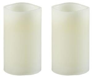 LIVARNO home LED svíčka z přírodního vosku (bílá, 2 kusy) (100357200001)