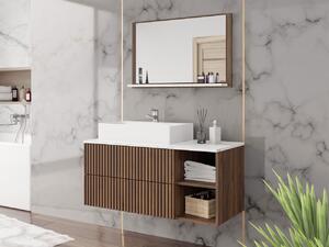 Koupelnová sestava Kiegi Ryfel I, Barva: ořech teplý / ořech teplý + mramor bílý, Sifon k umyvadlu: ano, Umyvadlo: ne 5903211379338