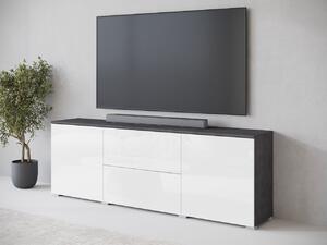 TV skříňka/stolek Sawoti 181, Barva: matera / bílý lesk, Osvětlení: bez osvětlení 5903211408380