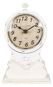 Bílé antik dřevěné stolní hodiny Hotel du Monde - 14*6*23 cm