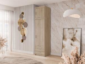 Šatní skříň Melen 1D3S + nástavec, Barva: dub sonoma 5903211417870