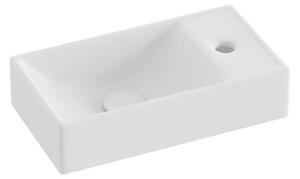 Umývátko Ravak Veda 40,8x22,2 cm bílá matná mat otvor pro baterii, bez přepadu XJXPE240000