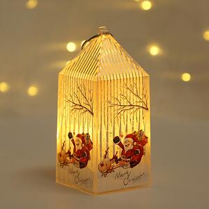 Vánoční LED dekorační lucerna, 9,5 cm, různé motivy na výběr Motiv: Santa Claus a stromeček