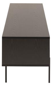 Černý TV stolek v dekoru jasanu 180x44.5 cm Angus - Actona