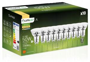 10x LED žárovka GU10 Reflektor 6W = 50W 580lm 3000K Teplá bílá 120° LUMILED