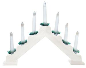 Elektrický svícen vánoční, napájení: síťové, 7 svíček, bílý