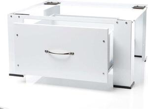 Zvýšená podstavec pro pračku - Konstrukce s zásuvkou - Ergonomické řešení pro domácnost - Integrovaná zásuvka - Rozměry: 63,5 x 54,5 x 32 cm - Bílá barva