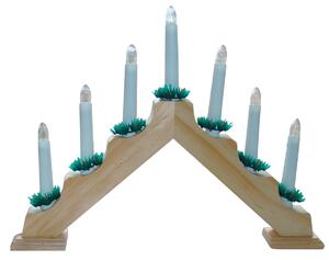 Elektrický svícen vánoční, napájení: síťové, 7 svíček, přírodní