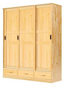Skříň s posuvnými dveřmi Onix 3D3S-P - masiv borovice