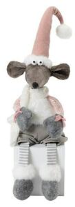 Dekorační figurka myš, 26 × 14 × 12 cm, šedá, růžová