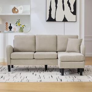 Rohová pohovka, rozměry 166x118x77 cm, modulární rohová pohovka s chaise longue, potah z textilu, nožky z plastu, 3 místná, vhodná do obývacího pokoje, bytu i kanceláře
